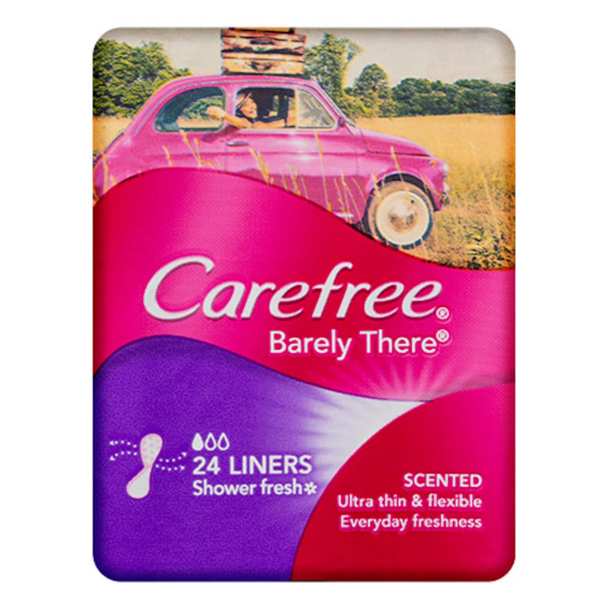Carefree Barely There Liners Shower Fresh 24 Pack