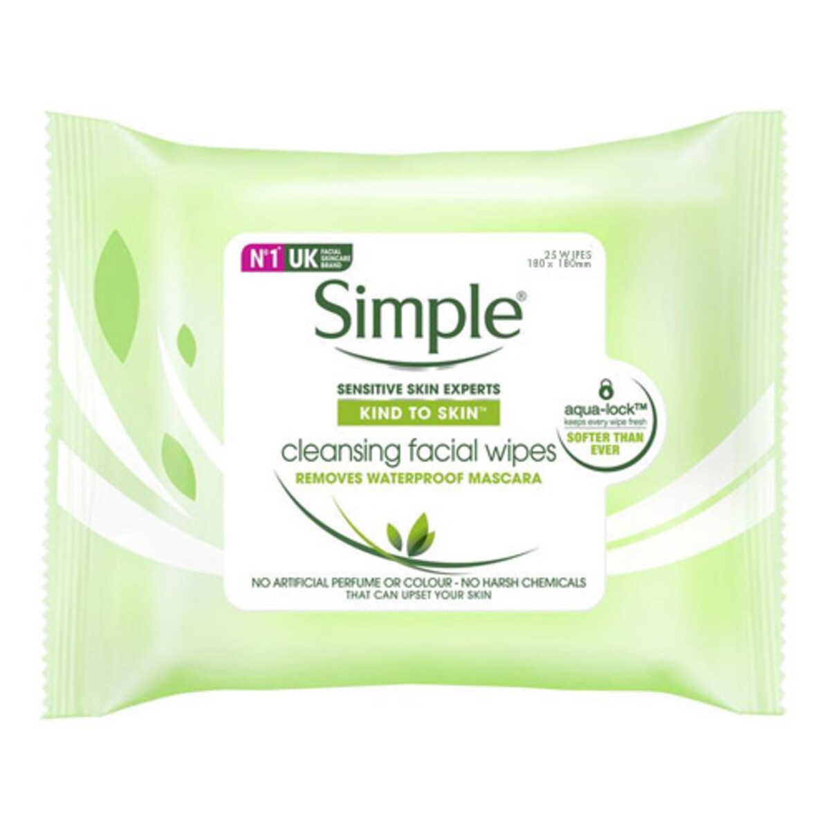 Simple Kind to Skin Cleansing Facial Wipes 25 Pack