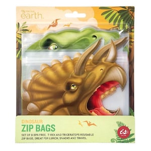 BPA Free Reusable Zip Bag Dinosaurs 8 Pack