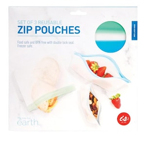 BPA Free Reusable Zip Pouches 3 Pack