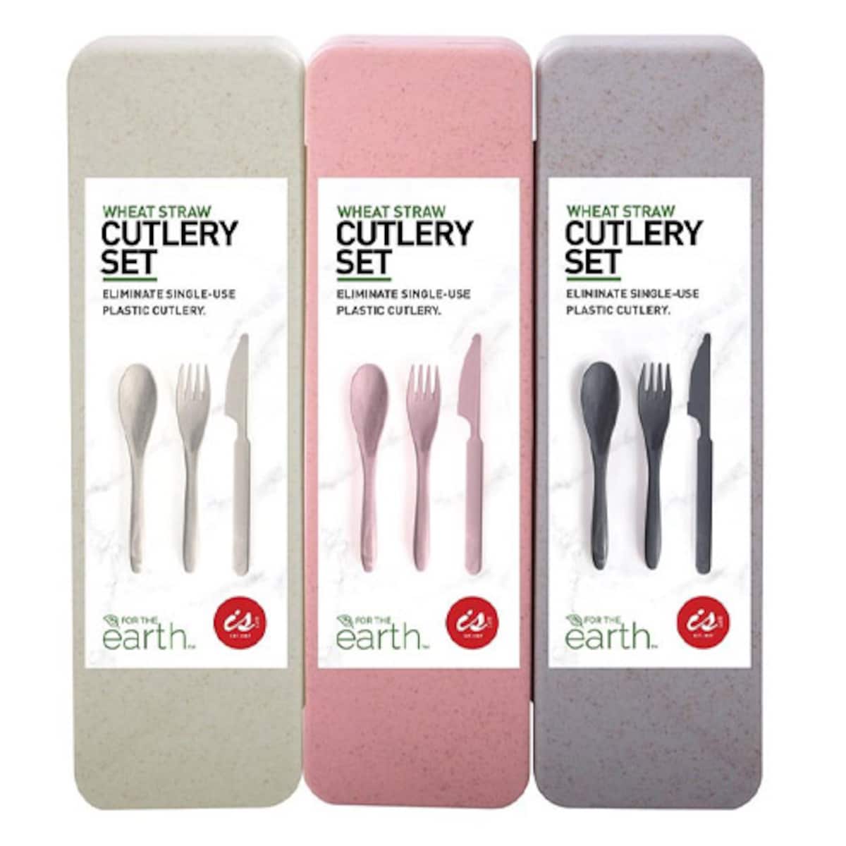 Wheat Straw Travel Cutlery Set Assorted (Colour selected at random)