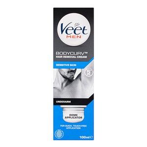 Veet Men Bodycurv Hair Removal Cream Sensitive Skin Underarm with Dome Applicator 100ml