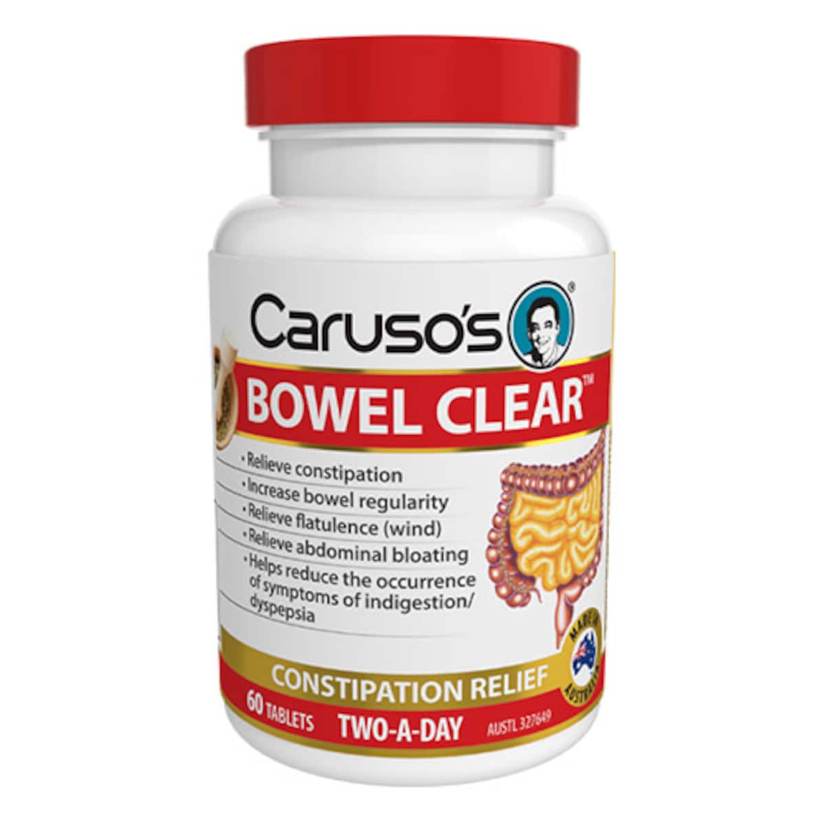 Carusos Bowel Clear Constipation Relief 60 Tablets