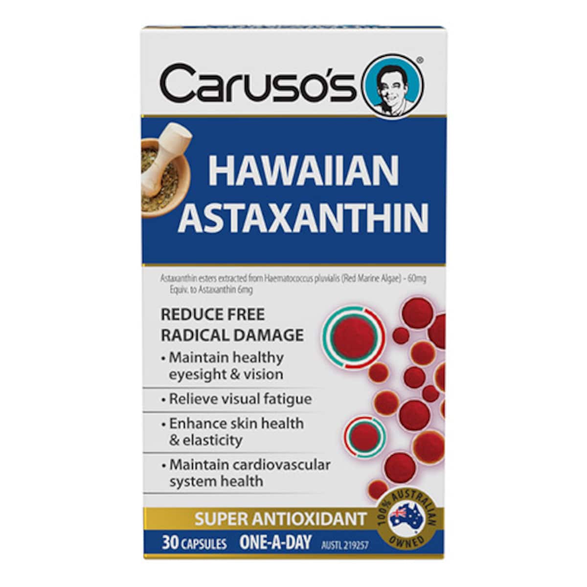 Carusos Hawaiian Astaxanthin 30 Capsules Australia