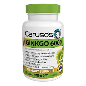 Carusos Ginkgo 6000mg 60 Tablets