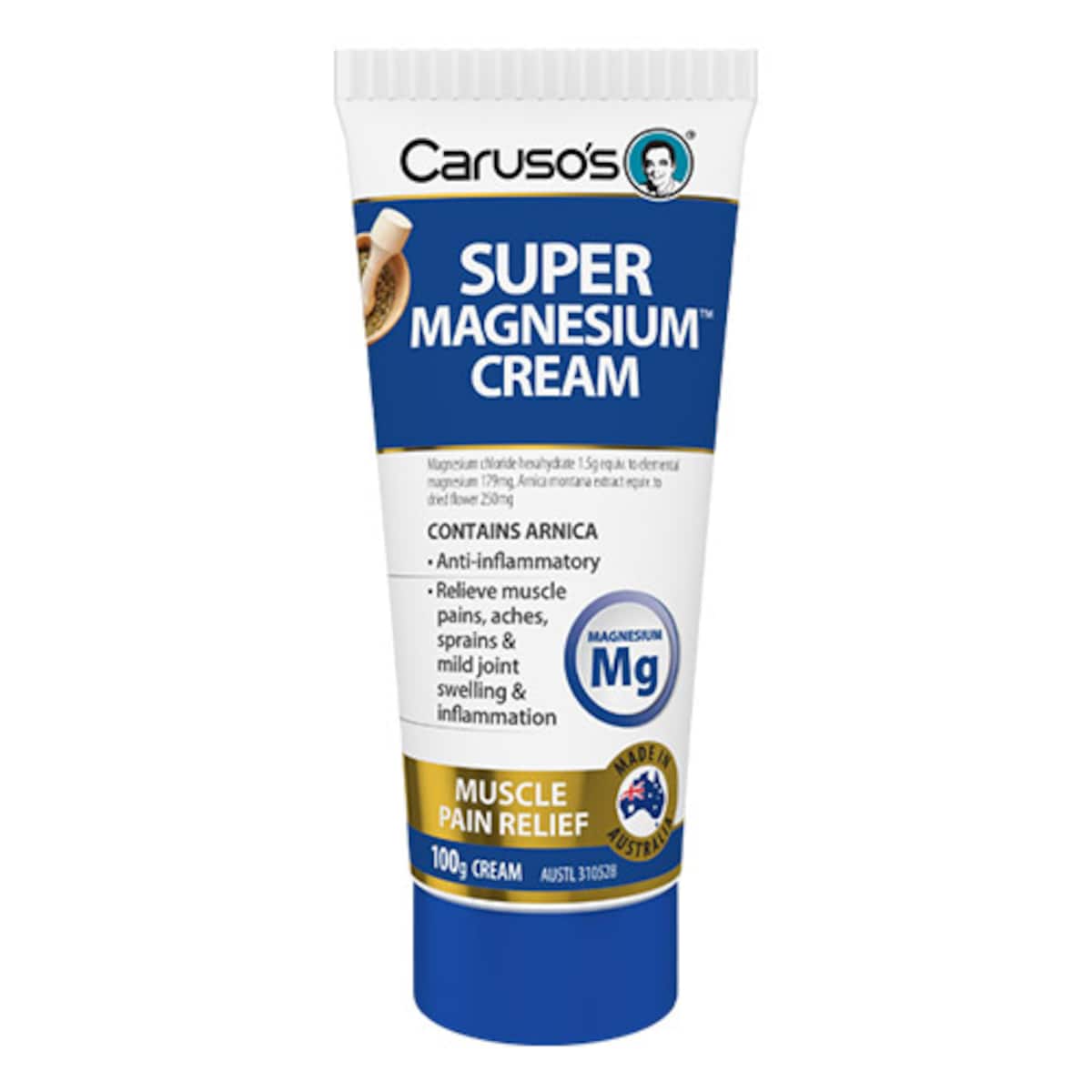Carusos Super Magnesium Cream 100g Australia