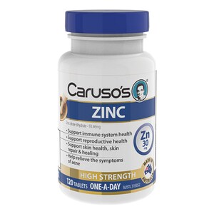 Carusos Zinc High Strength 120 Tablets