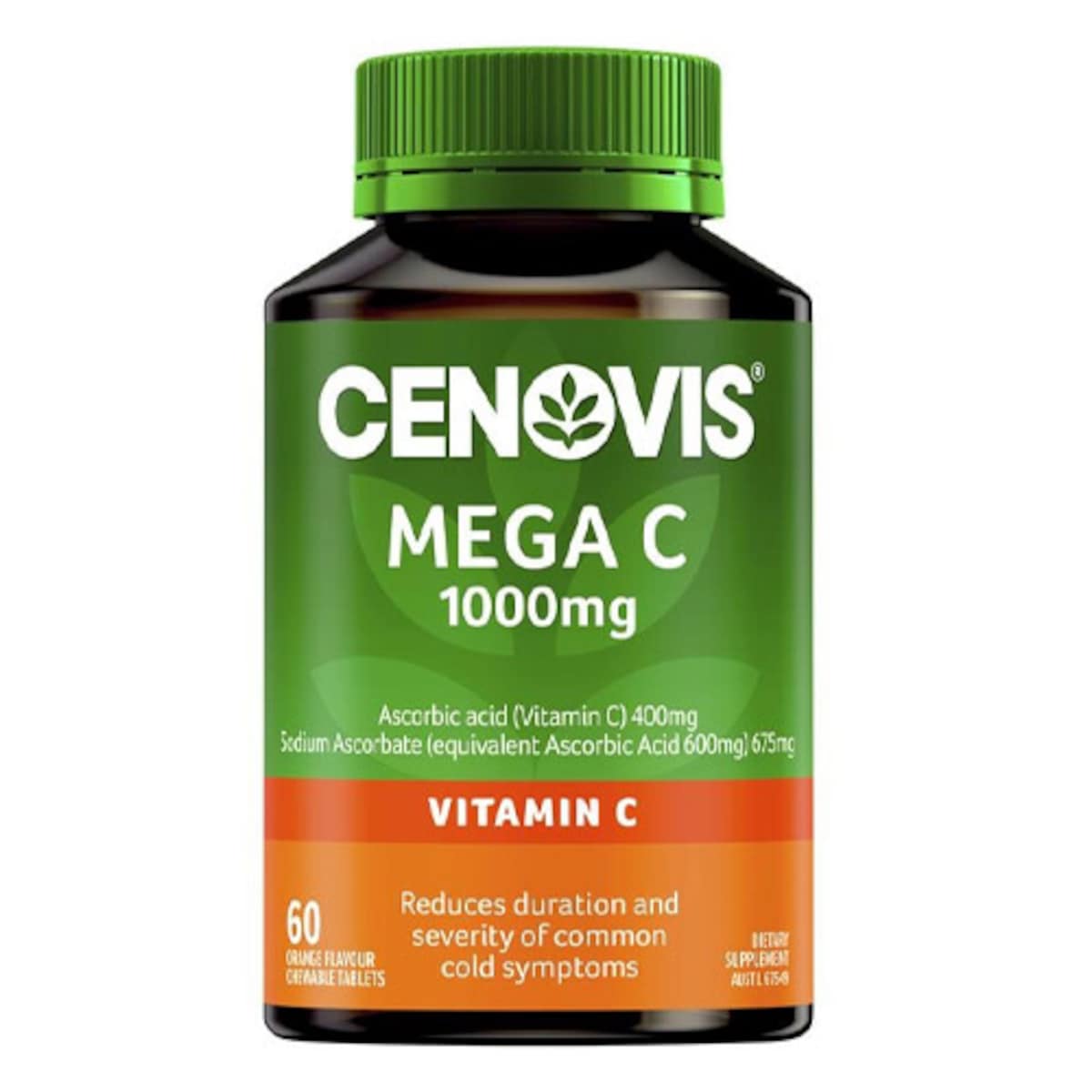 Cenovis Mega C 1000mg Orange Flavour Vitamin 60 Tablets Australia