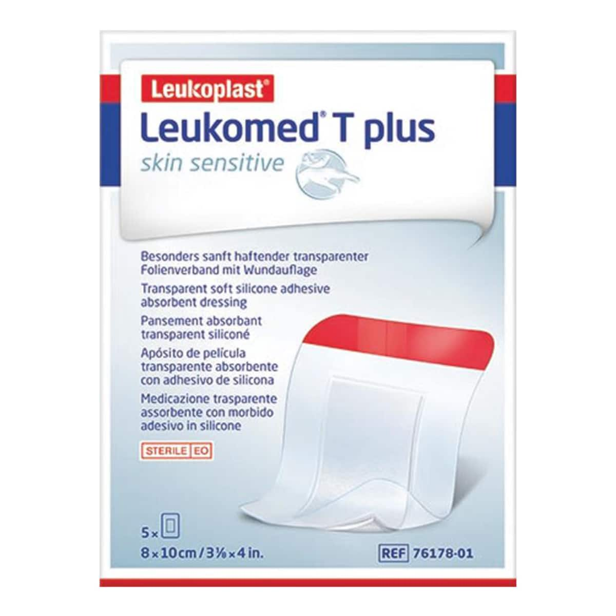 Leukoplast Leukomed T Plus Skin Sensitive Dressing 8cm x 10cm 5 Pack