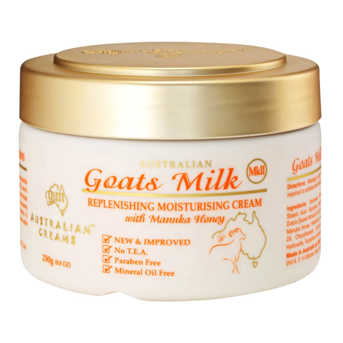 Australian Creams MKII Goats Milk Moisturising Cream with Manuka Honey 250g