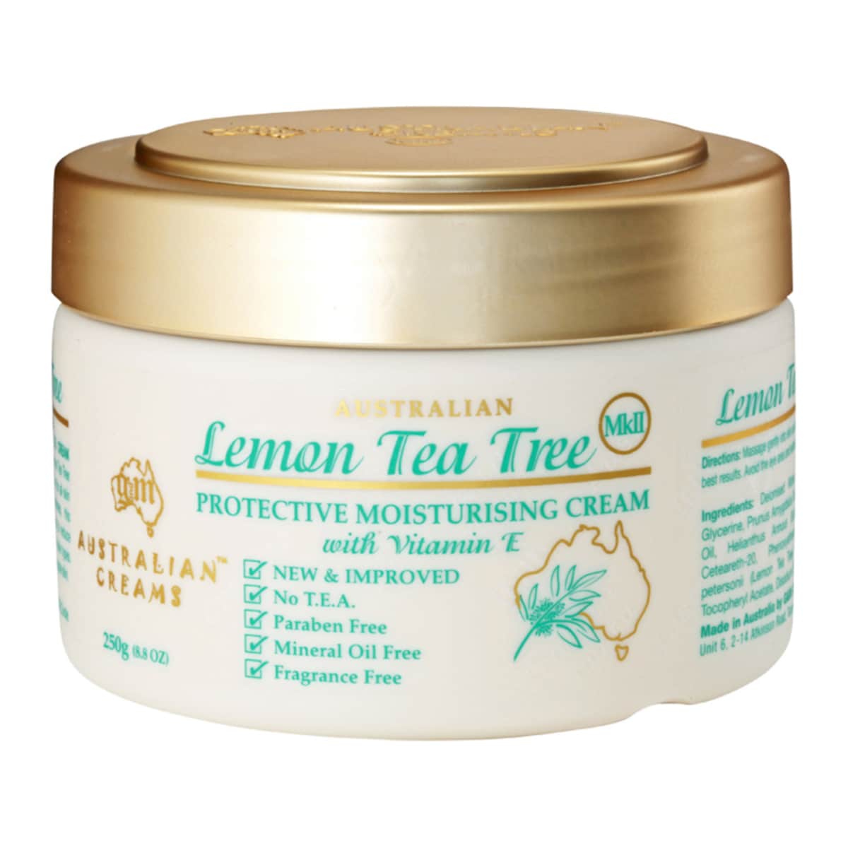 Australian Creams MKII Lemon Tea Tree Moisturising Cream with Vitamin E 250g