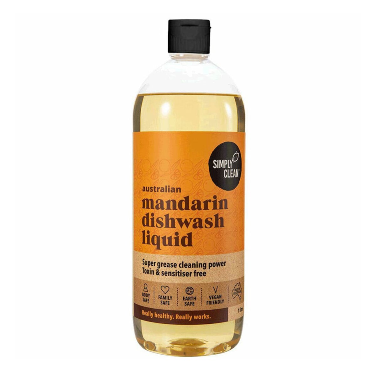 Simply Clean Australian Mandarin Dishwash Liquid 1L