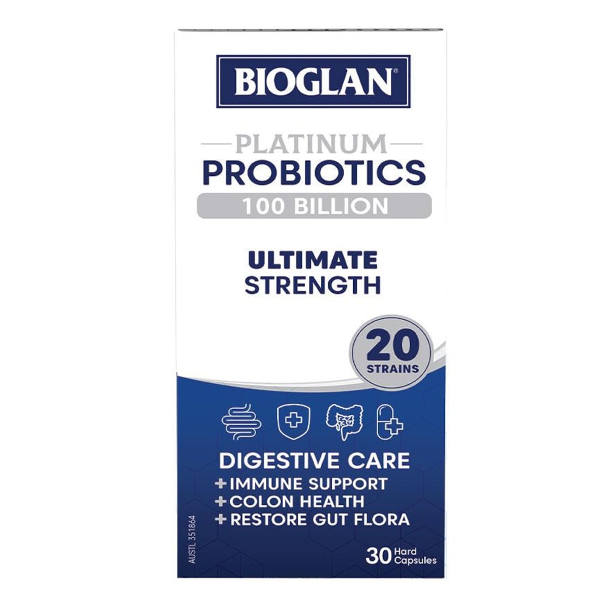 Bioglan Platinum Probiotics 100 Billion Ultimate Strength 30 Capsules