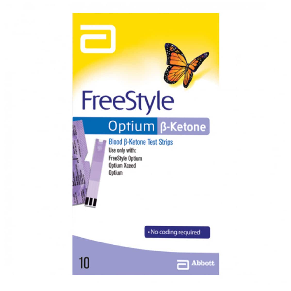 Abbott Freestyle Optium Blood B-Ketone Test Strip 10 Strips