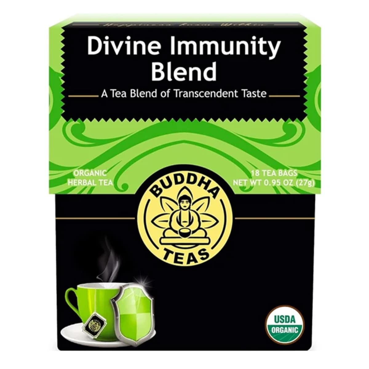 Buddha Teas Organic Herbal Divine Immunity Blend Tea 18 Pack