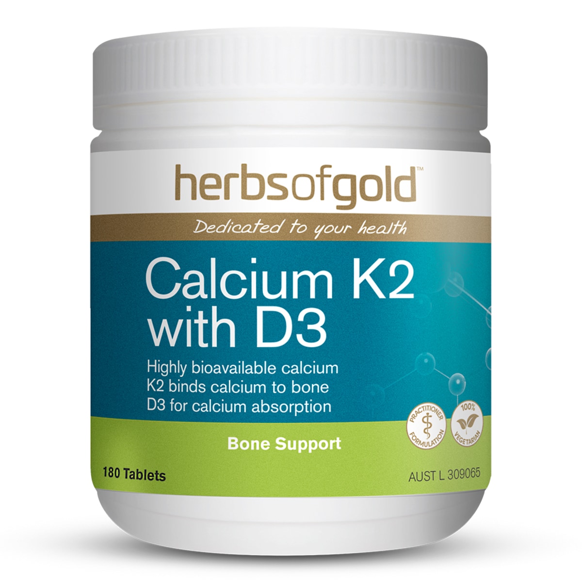 Herbs of Gold Calcium K2 with D3 180 Tablets Australia