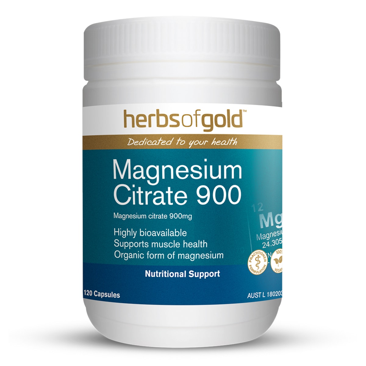 Herbs of Gold Magnesium Citrate 900 120 Capsules Australia
