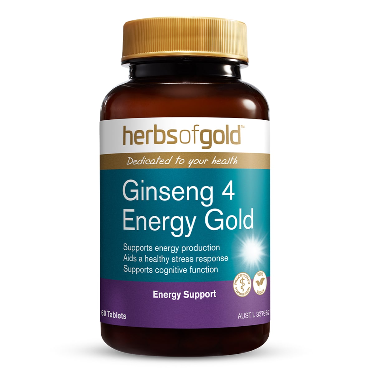 Herbs of Gold Ginseng 4 Energy 60 Tablets Australia
