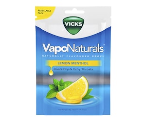 Vicks VapoNaturals Lemon Menthol Flavoured Lozenges 19 Pack