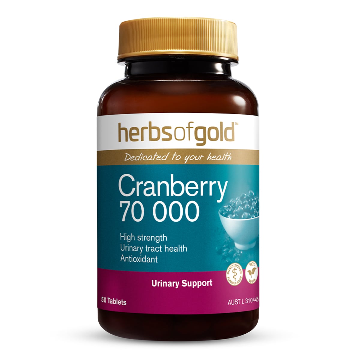 Herbs of Gold Cranberry 70 000 50 Tablets