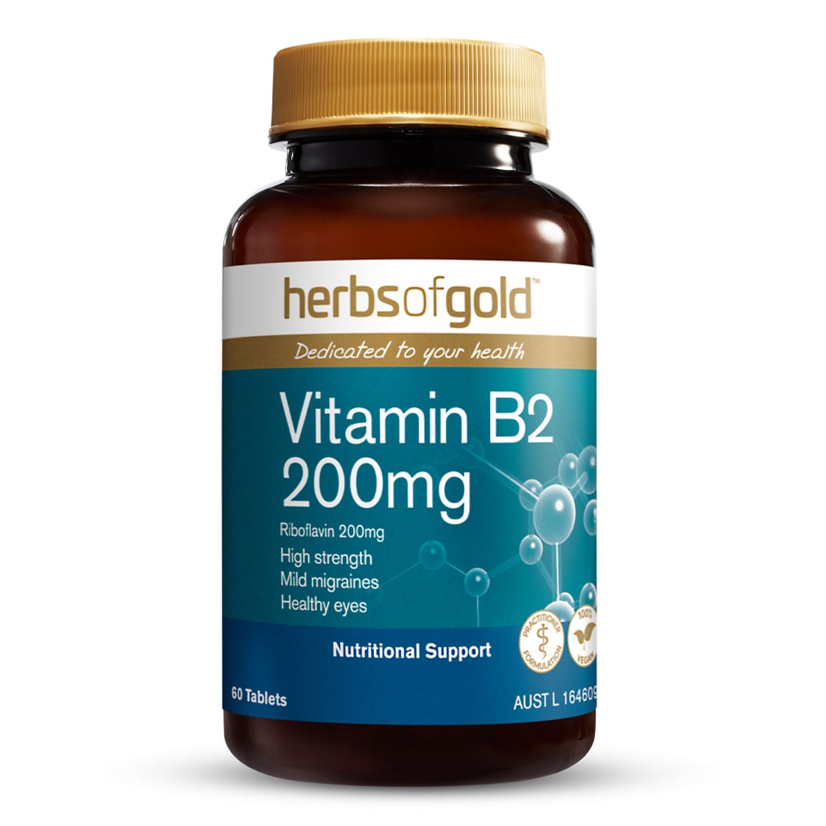 Herbs of Gold Vitamin B2 200mg 60 Tablets Australia