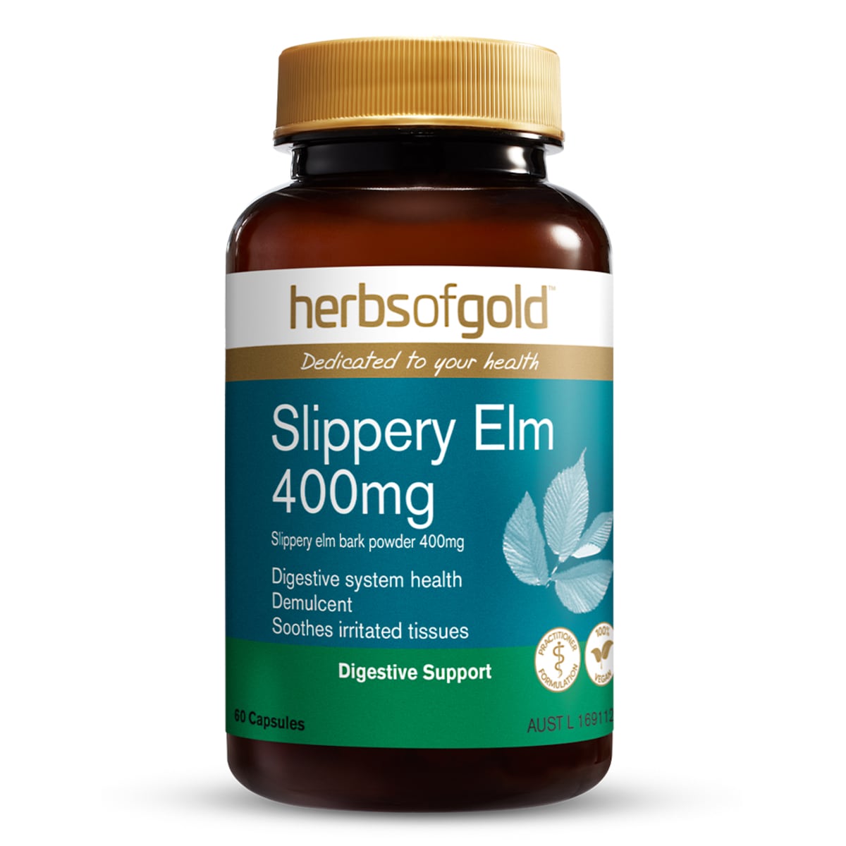 Herbs of Gold Slippery Elm 400mg 60 Capsules | Healthylife Australia