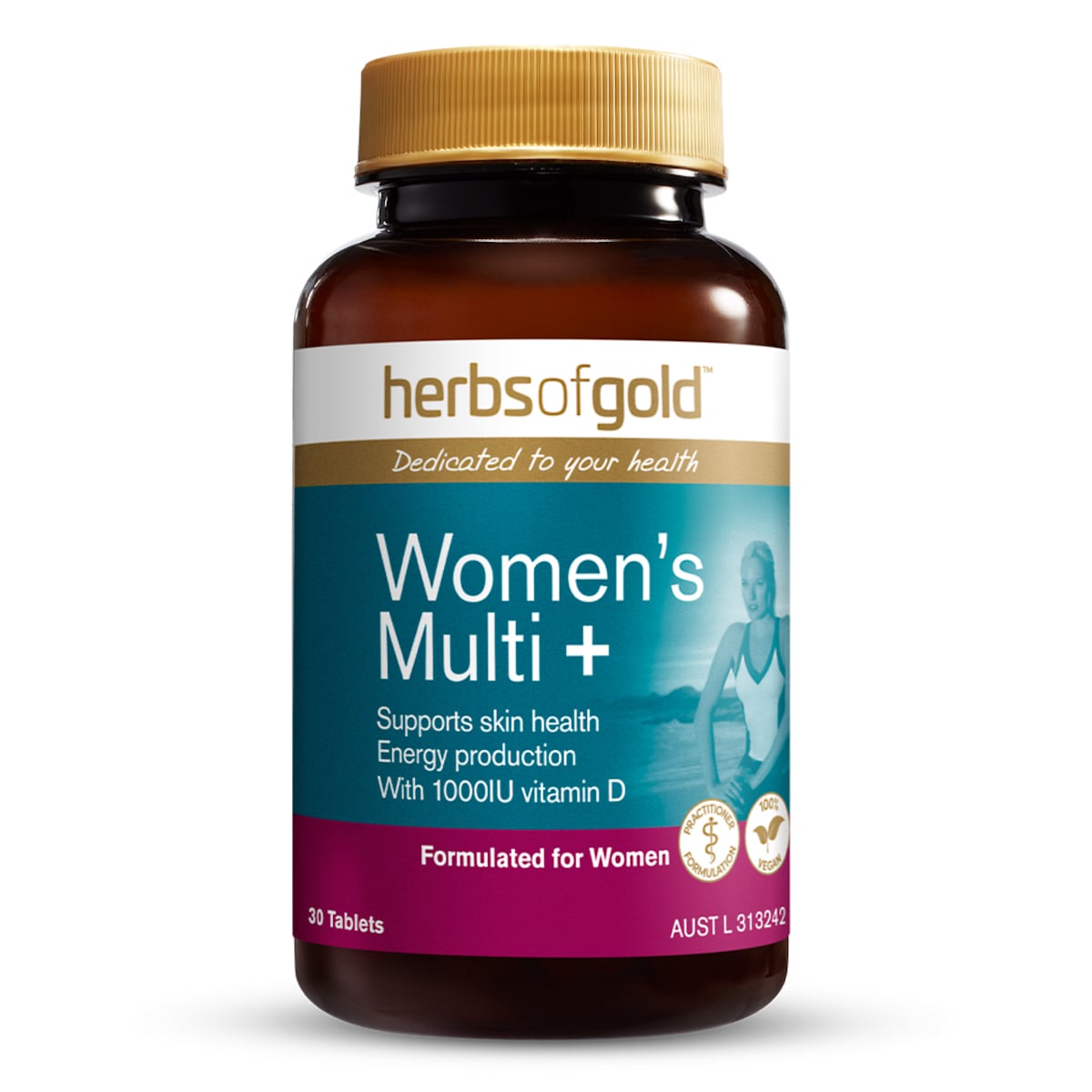 Herbs of Gold Womens Multi + Vitamin D3 1000IU 30 Tablets