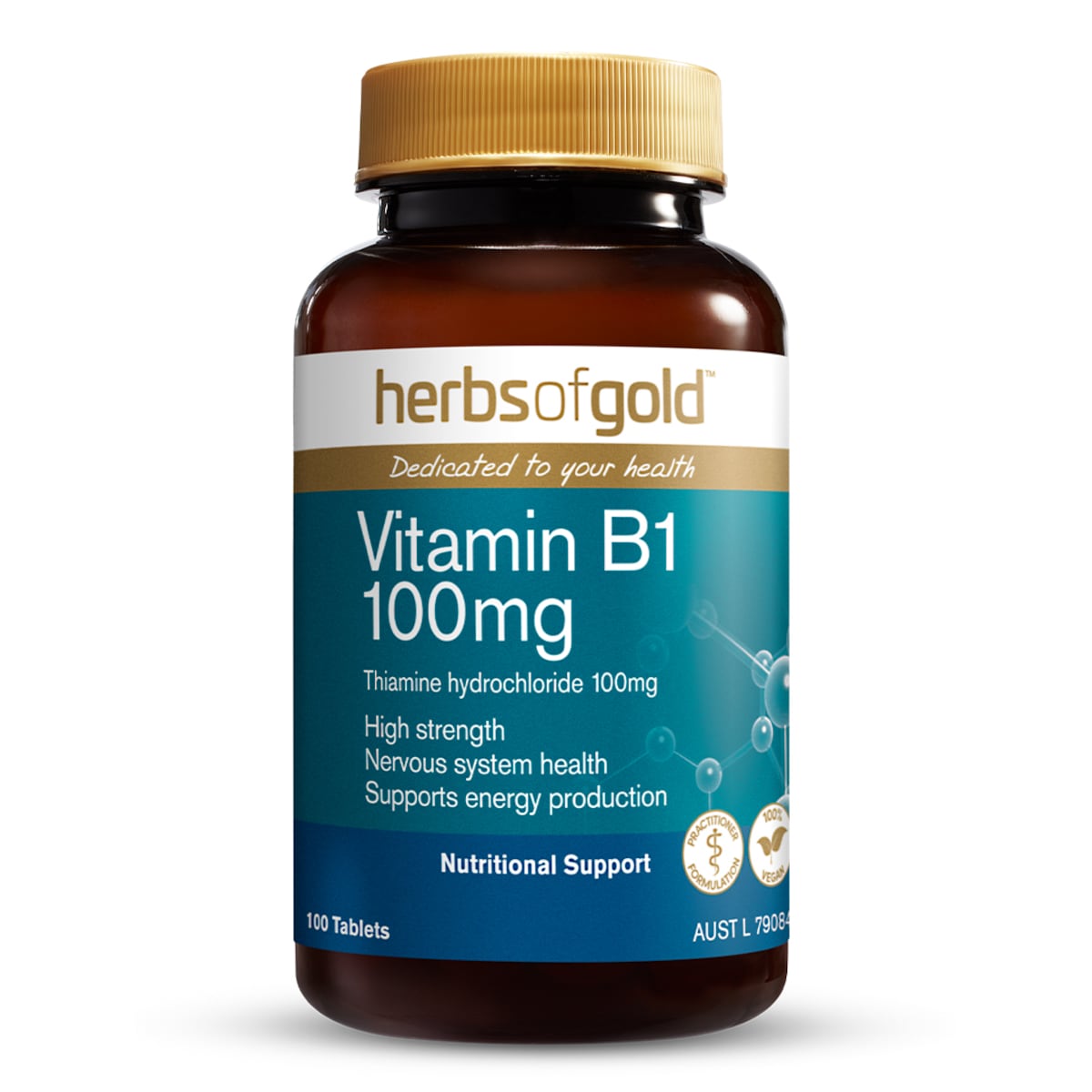 Herbs of Gold Vitamin B1 100mg 100 Tablets Australia