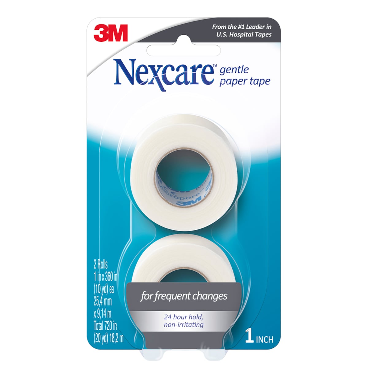 Nexcare Micropore Gentle Paper Tape White 25.4mm x 9.14m 2 Roll