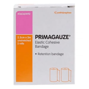 Primagauze Elastic Cohesive Bandage 2.5cm x 2m 2 Rolls by Smith & Nephew