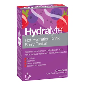 Hydralyte Hot Hydration Drink Berry Fusion Sachet 10 Pack