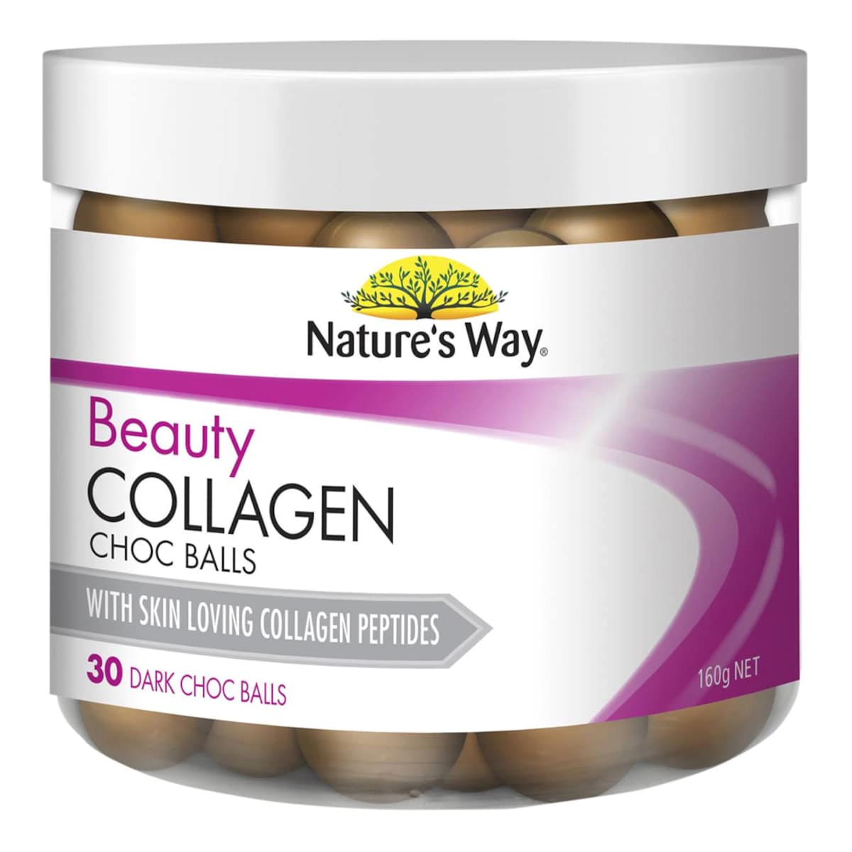 Natures Way Beauty Collagen Dark Choc Balls 30 Pack