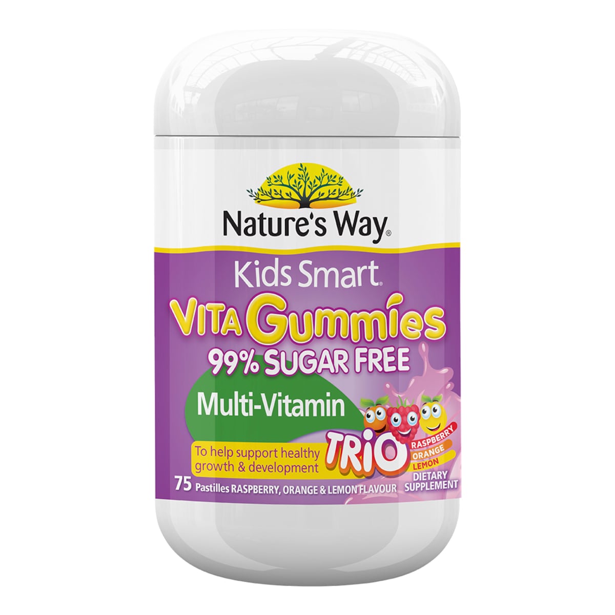 Natures Way Kids Smart Vita Gummies MultiVitamin 99% Sugar Free Trio Flavour 75 Pack