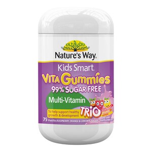 Natures Way Kids Smart Vita Gummies MultiVitamin 99% Sugar Free Trio Flavour 75 Pack