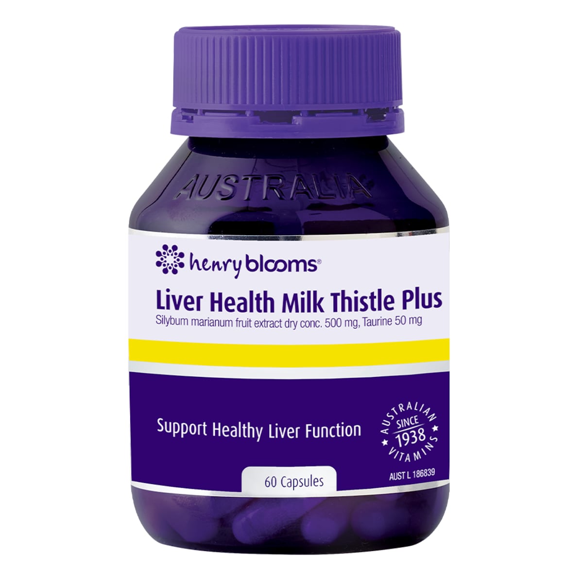 Henry Blooms Liver Health Milk Thistle Plus 60 Capsules | Healthylife Australia