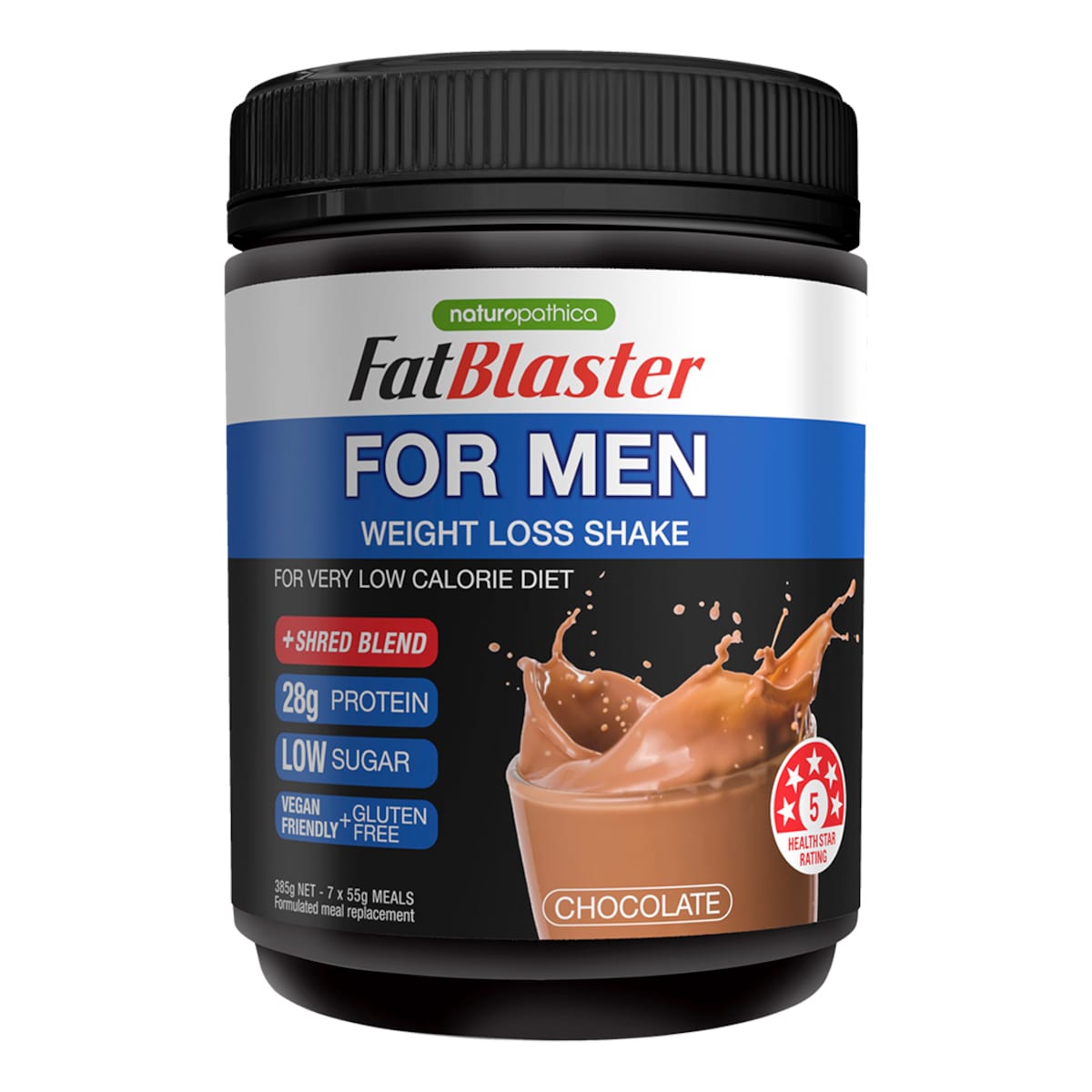 Naturopathica Fatblaster for Men Weight Loss Shake Chocolate 385g