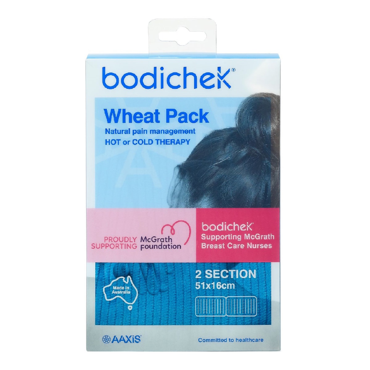 Bodichek Hot/Cold Wheat Pack 2 Section Rectangle Assorted Colours