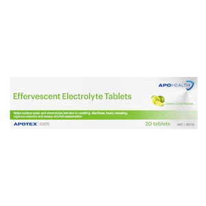 APOHEALTH Effervescent Electrolyte Tablets Lemon-Lime 20 Tablets