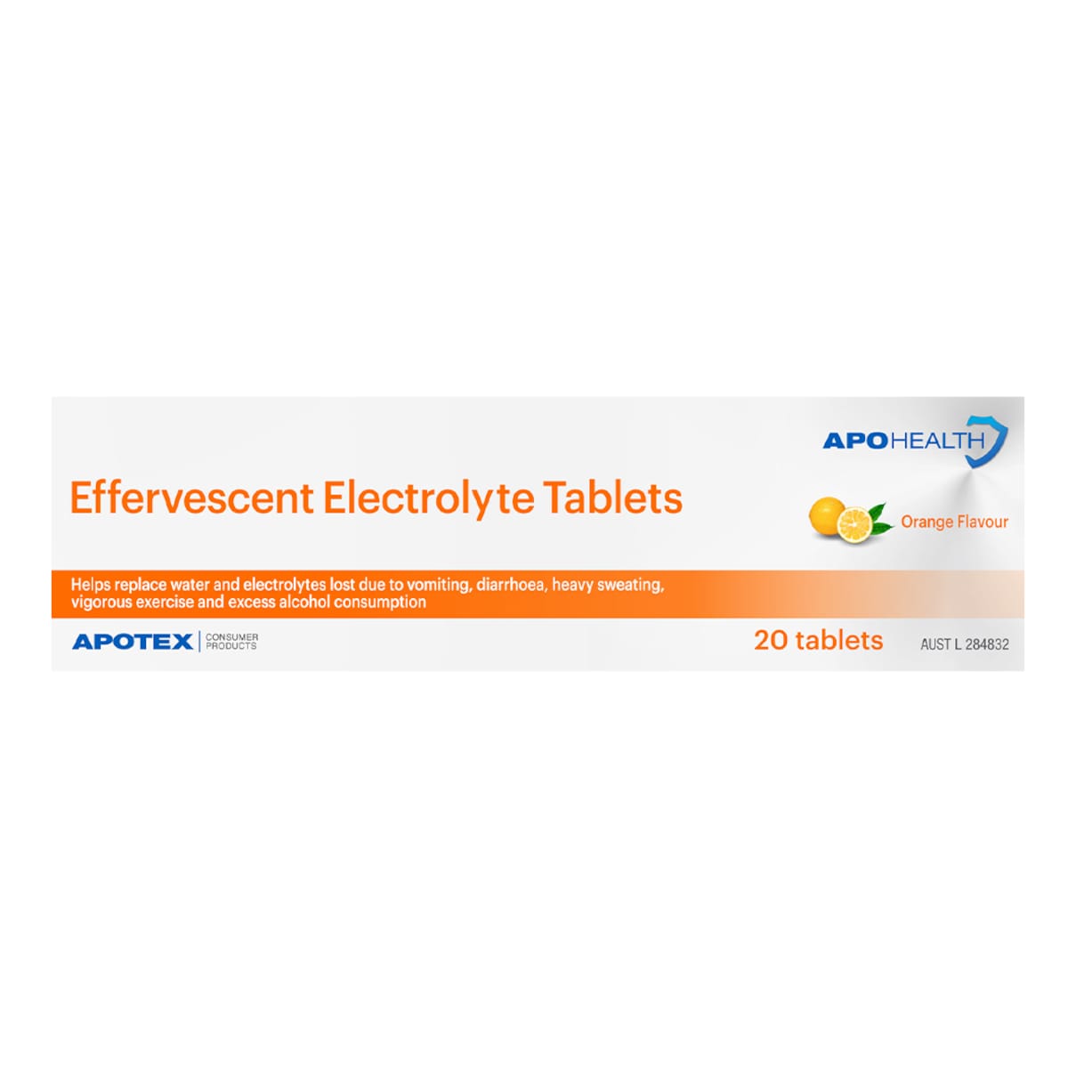 APOHEALTH Effervescent Electrolyte Tablets Orange 20 Tablets