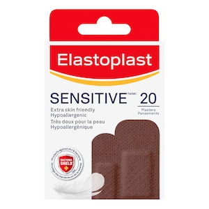 Elastoplast Sensitive Dark Skin Tone Plasters 20 Pack