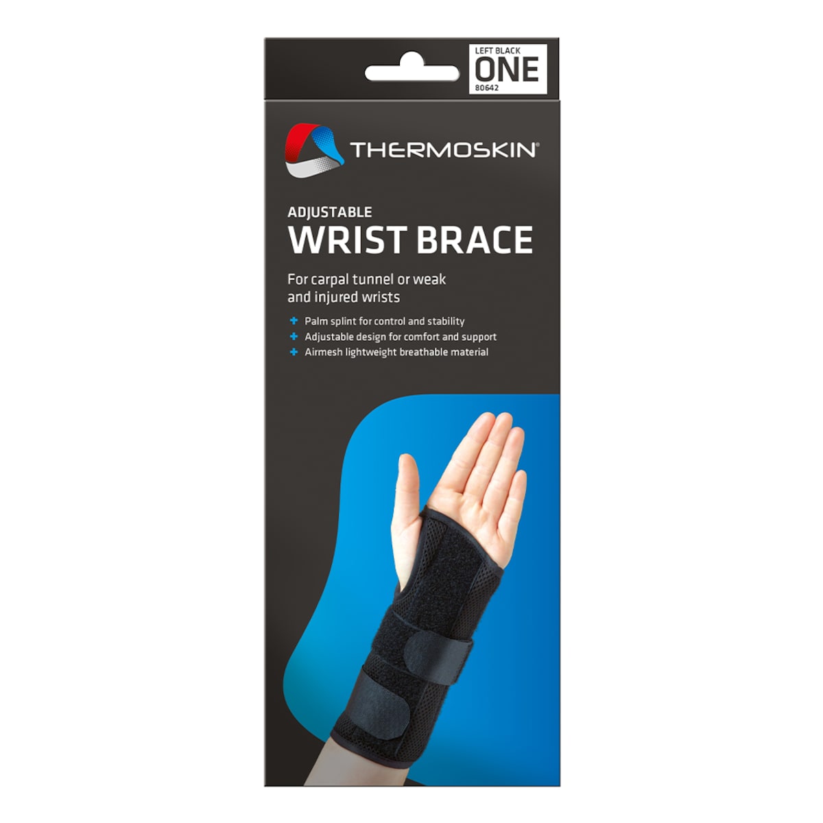 Thermoskin Adjustable Wrist Brace Left Hand One Size