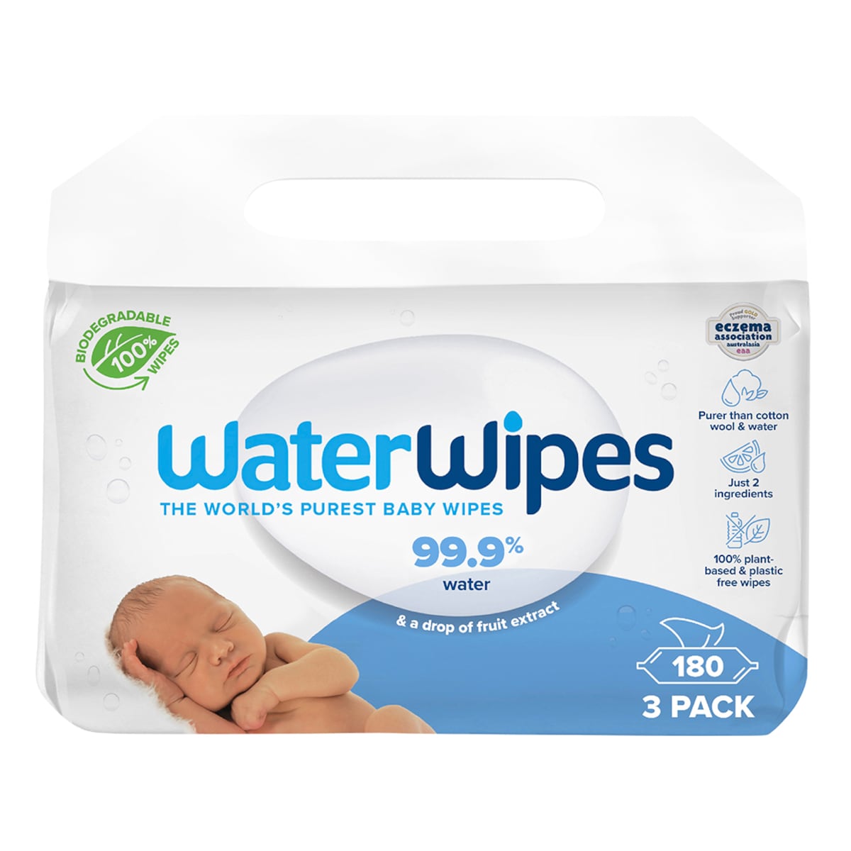 WaterWipes Biodegradable Baby Wipes 3 x 60 Pack