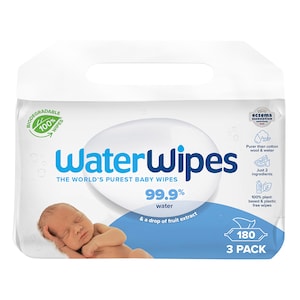 WaterWipes Biodegradable Baby Wipes 3 x 60 Pack