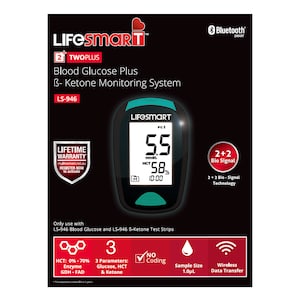 LifeSmart TwoPlus Blood Glucose + B-Ketone Meter Bluetooth