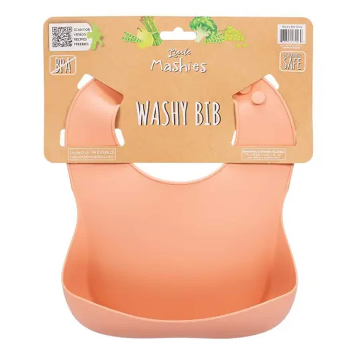 Little Mashies Silicone Washy Bib Blush Pink