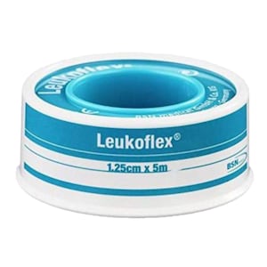Leukoflex Hypoallergenic Waterproof Tape 1.25cm x 5m 1 Roll