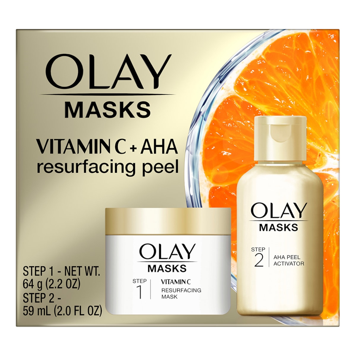 Olay Vitamin C Resurfacing Mask 64g + AHA Peel Activator 59ml