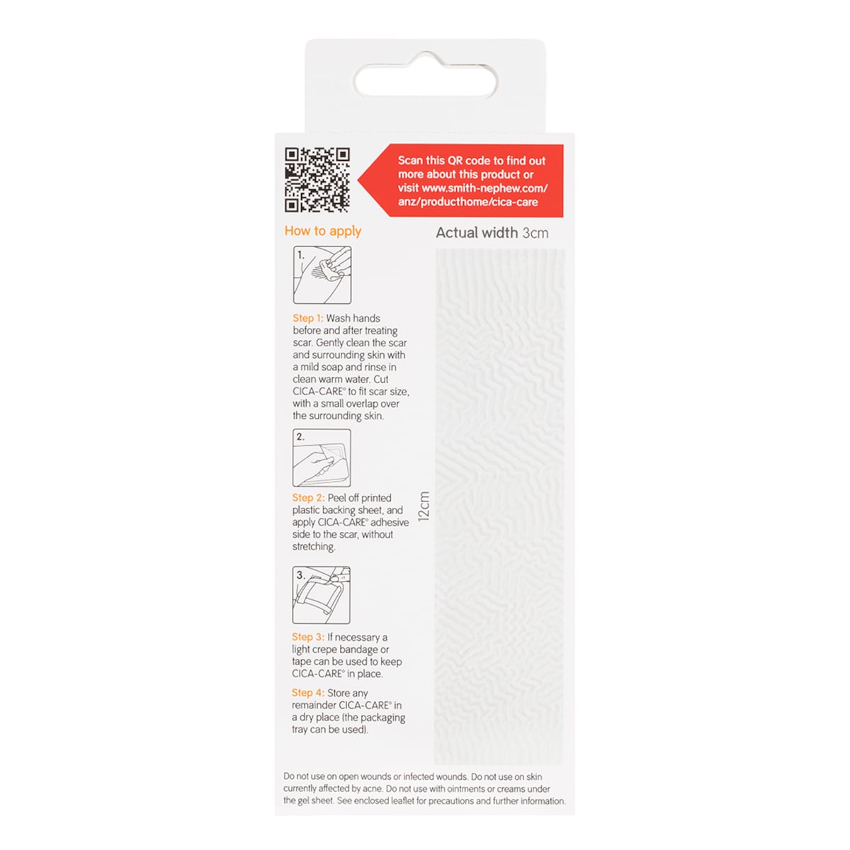 Cica-Care Scar Treatment Silicone Gel Sheet 12cm x 3cm Single by Smith & Nephew