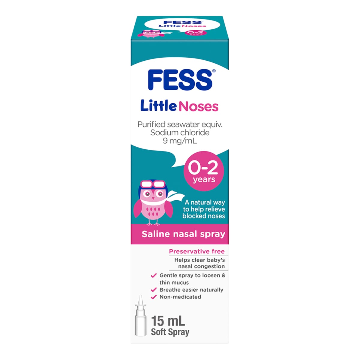 Fess Little Noses Saline Nasal Spray 15ml