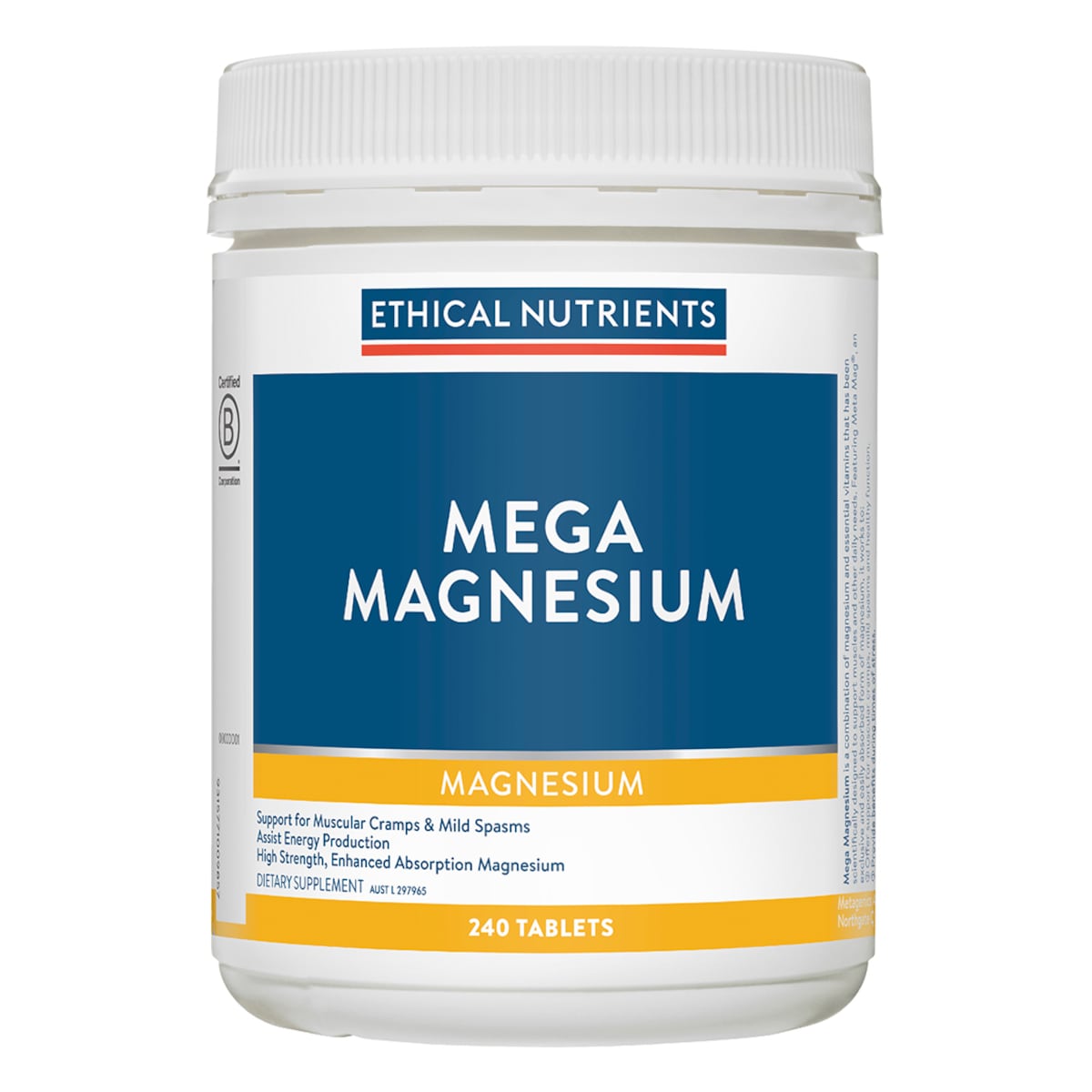 Ethical Nutrients Mega Magnesium 240 Tablets Australia